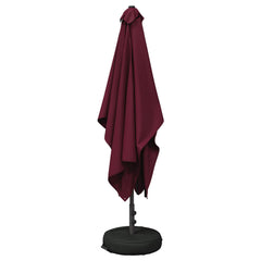 Garden Parasol Rectangular Polyester with base Drop 3 m Bordeaux red 2 m