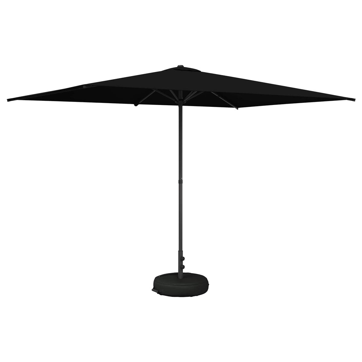 Garden Parasol Rectangular Polyester with base Drop 3 m Black 2 m