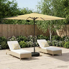 Garden Parasol Rectangular Polyester with base Drop 3 m Yellow and white 2 m