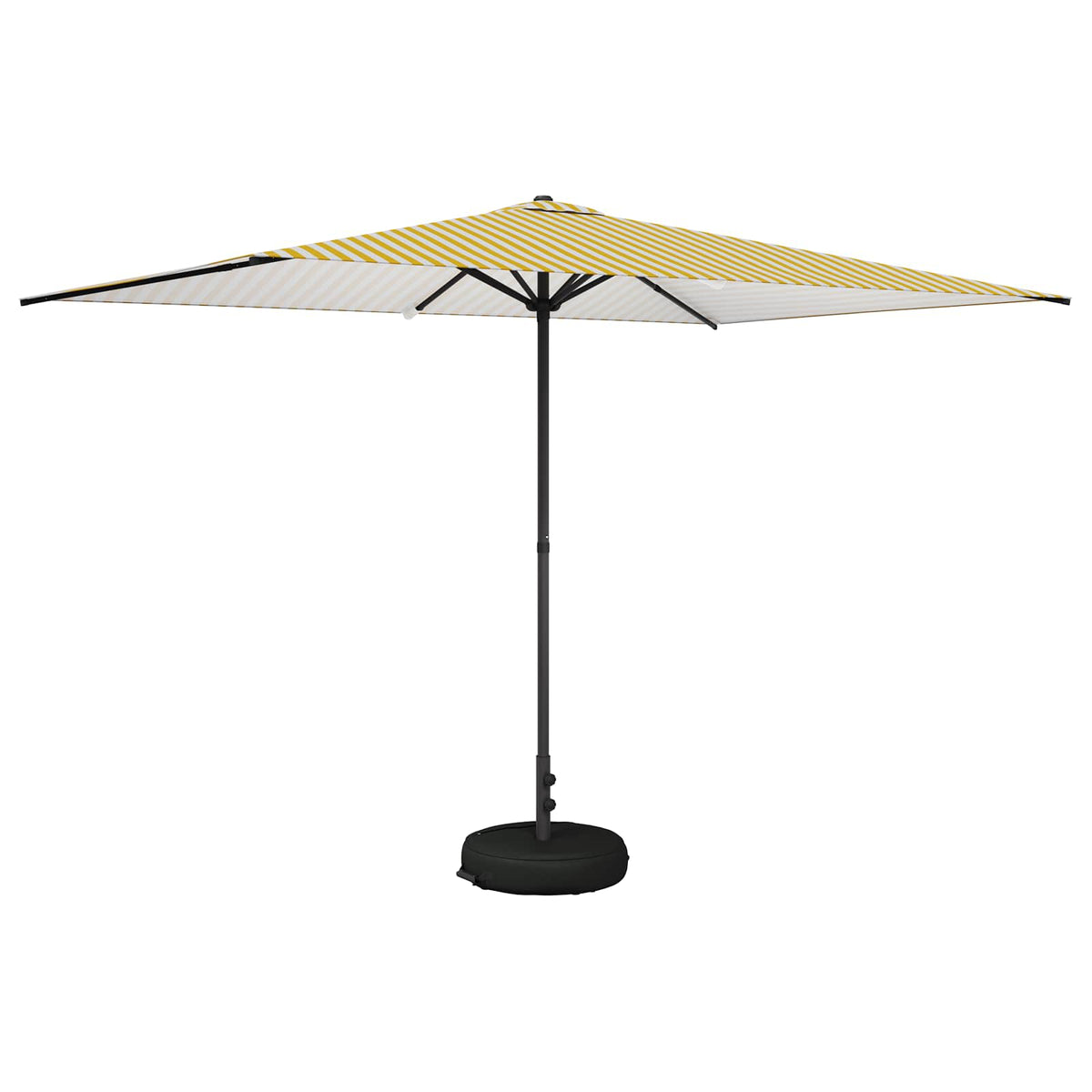 Garden Parasol Rectangular Polyester with base Drop 3 m Yellow and white 2 m