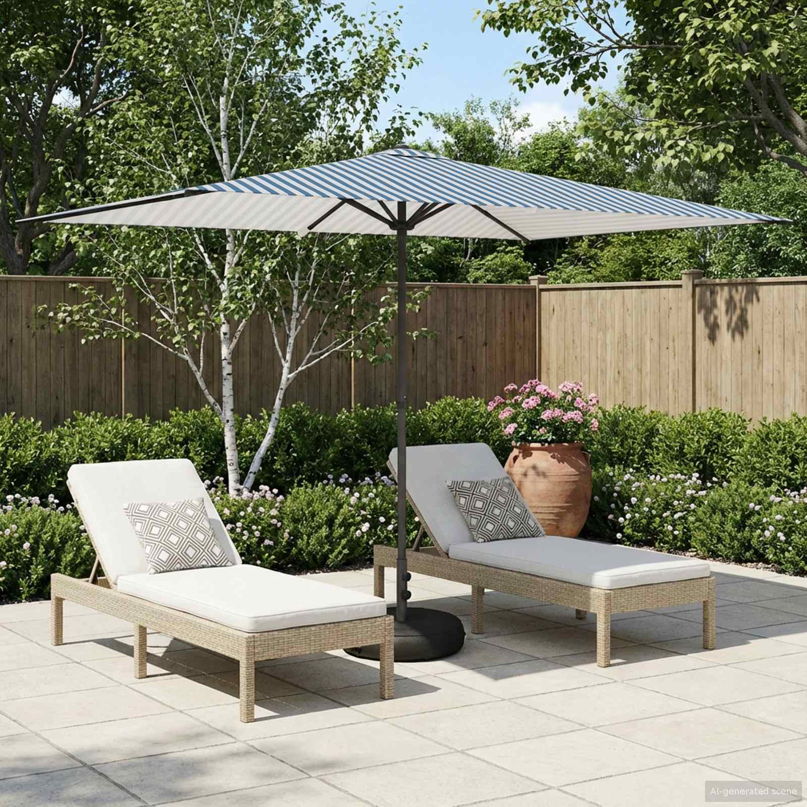 vidaXL Garden Parasol with Base 200 x 300 cm Polyester Rectangular 1