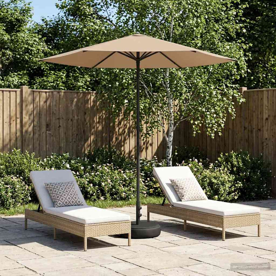 Garden Parasol with Base Rectangular Polyester