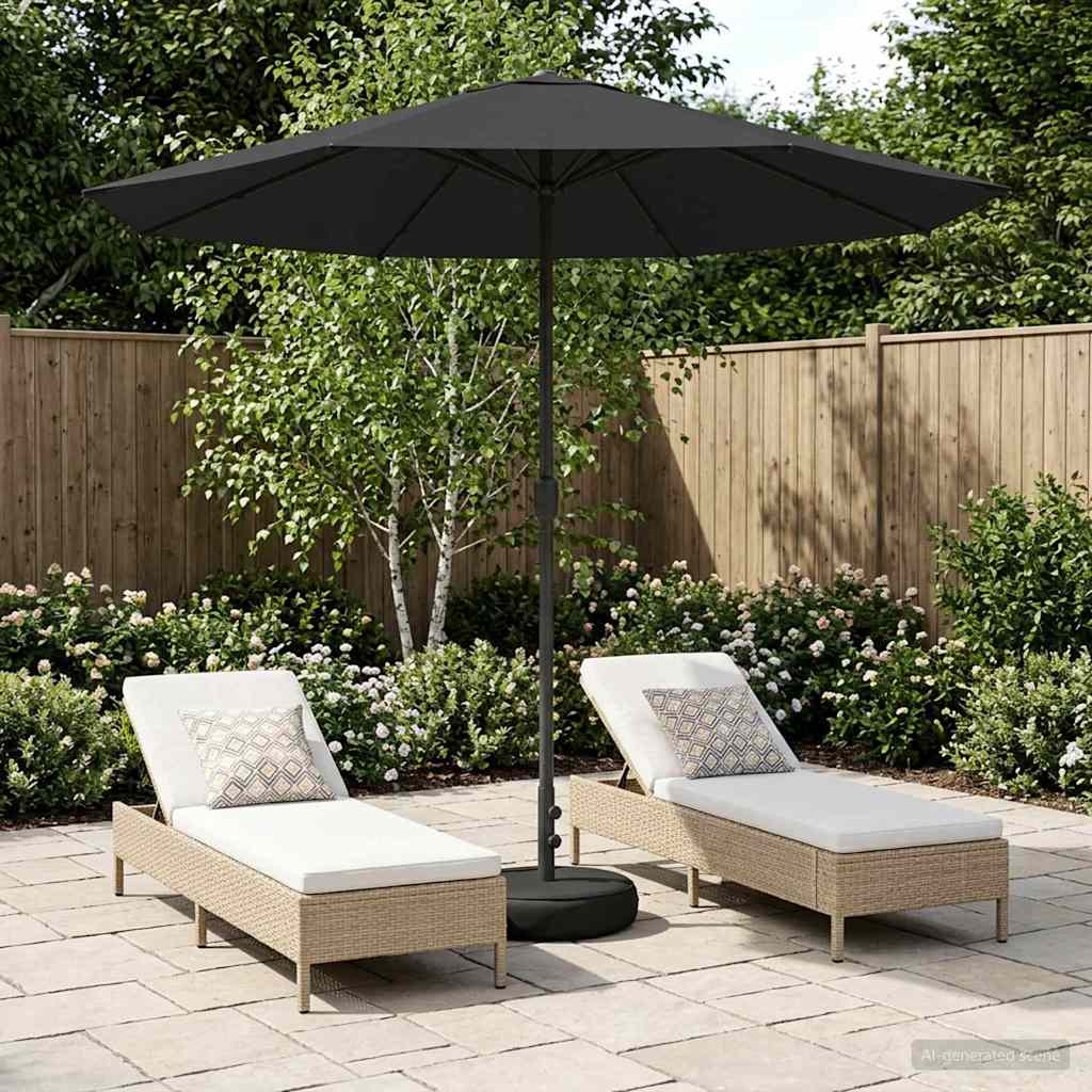 Garden Parasol Rectangular 2.3 x 2.3 m Polyester with base Drop 2.3 m Anthracite
