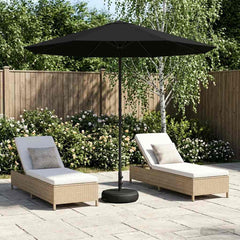 Garden Parasol Rectangular 2.3 x 2.3 m Polyester with base Drop 2.3 m Black