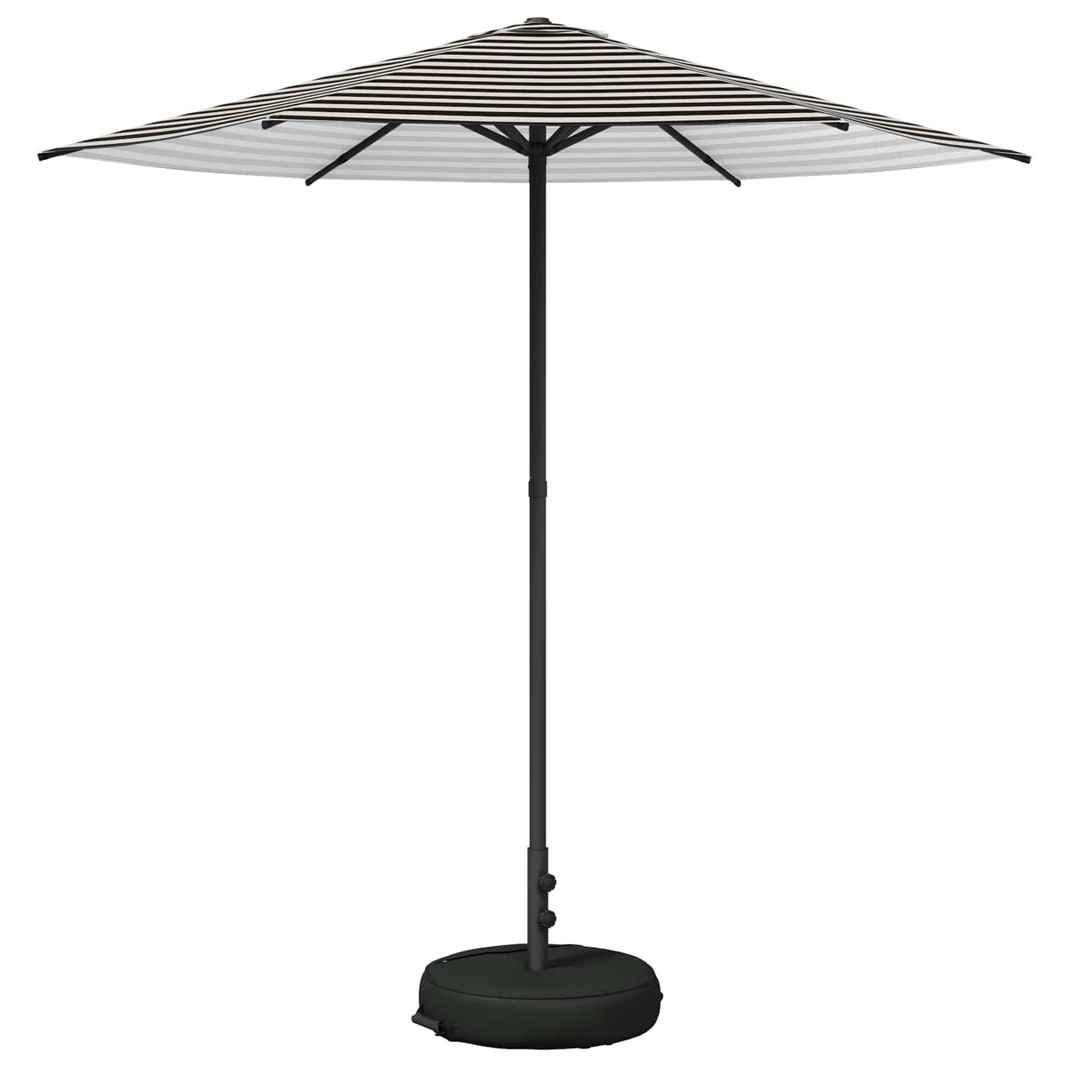 Garden Parasol Rectangular 2.3 x 2.3 m Polyester with base Drop 2.3 m Black and white