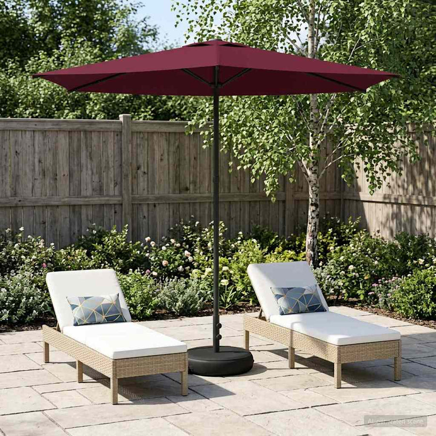 Garden Parasol with Base Rectangular Polyester