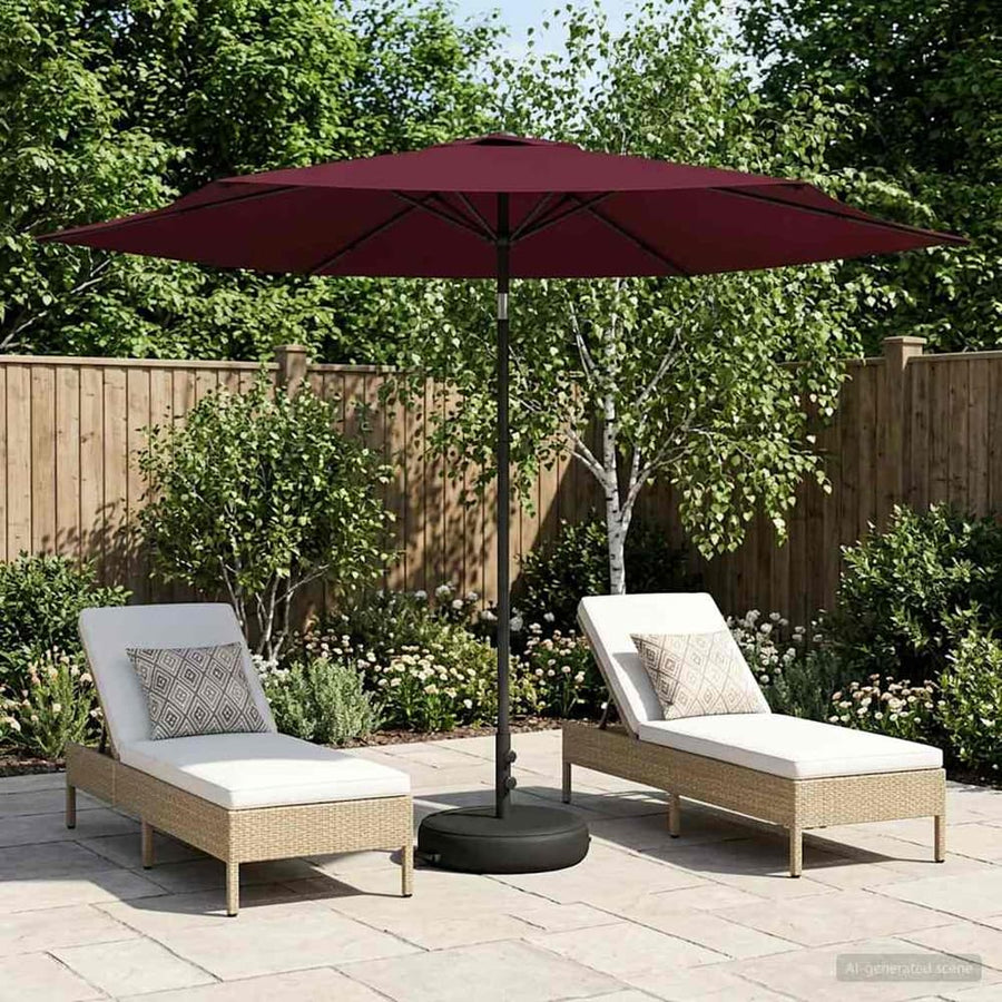 Garden Parasol with Base Rectangular Polyester