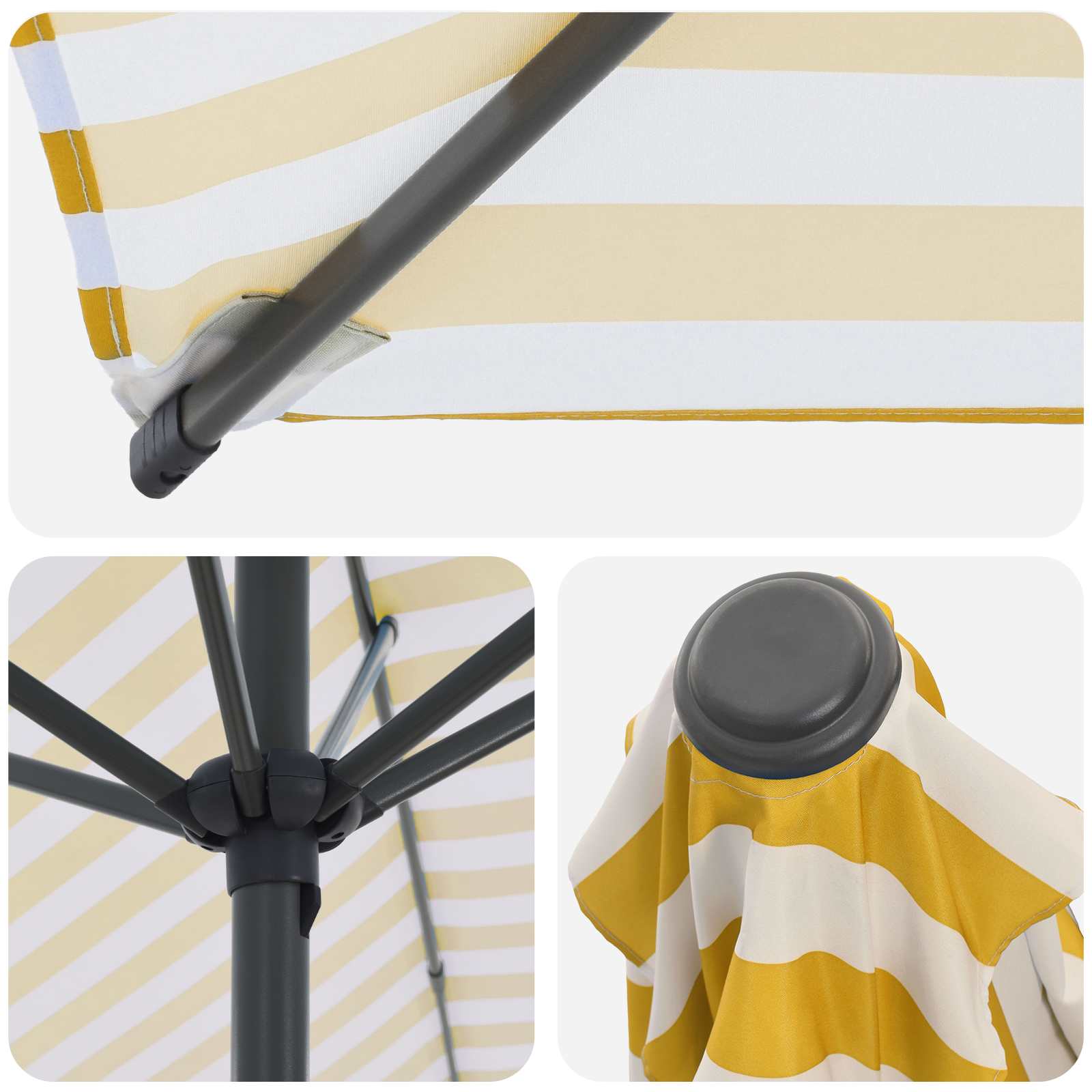 vidaXL Garden Parasol with Base 300 x 300 cm Polyester Rectangular 5
