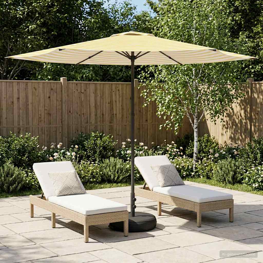 vidaXL Garden Parasol with Base 300 x 300 cm Polyester Rectangular 1