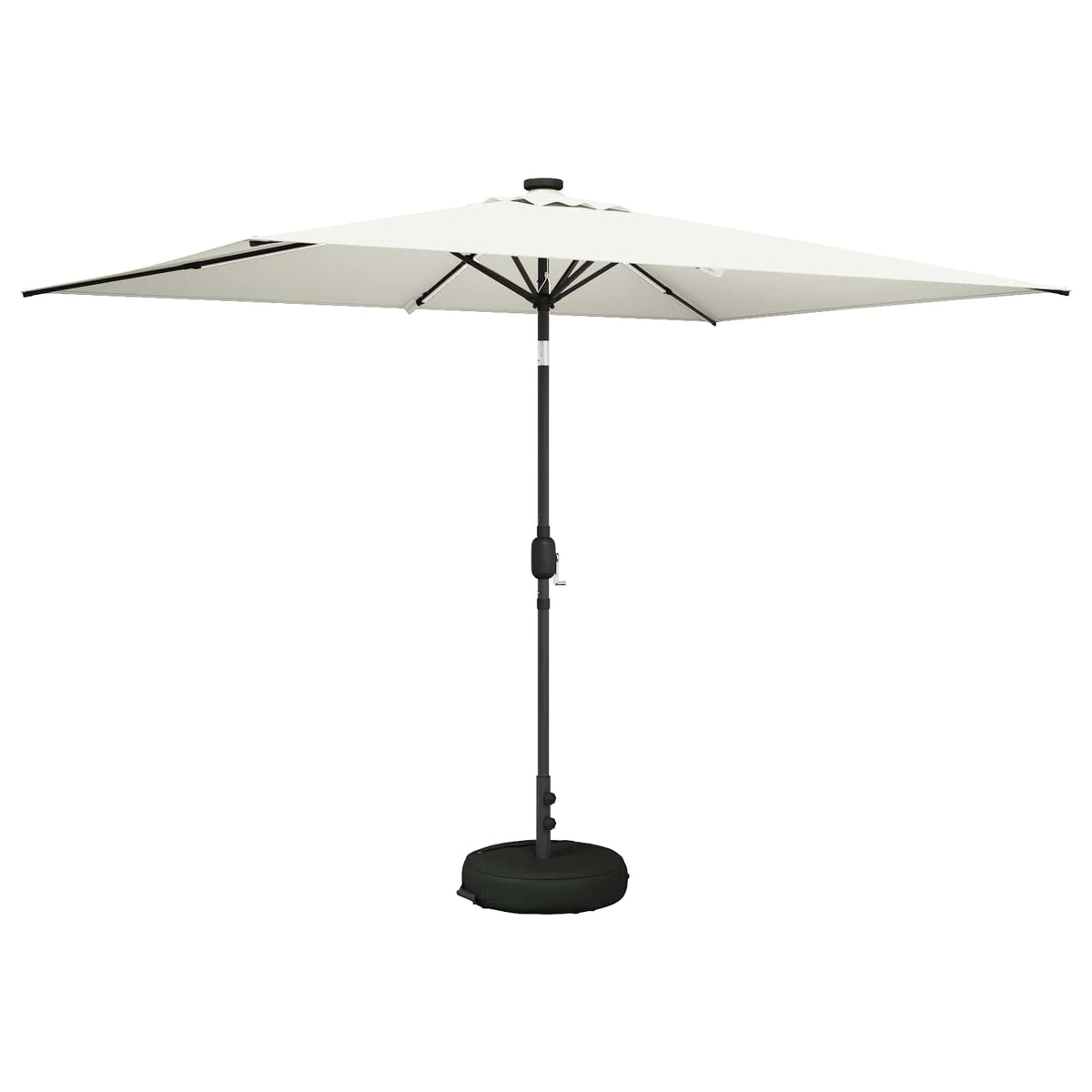 Garden Parasol with LED Lights and Base Polyester Drop 3 m Cream 2 m