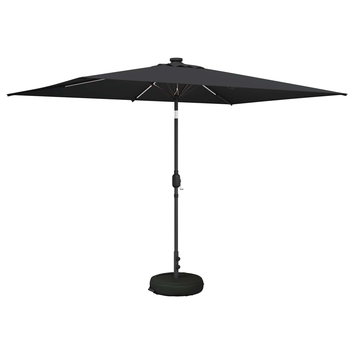Garden Parasol with LED Lights and Base Polyester Drop 3 m Anthracite 2 m