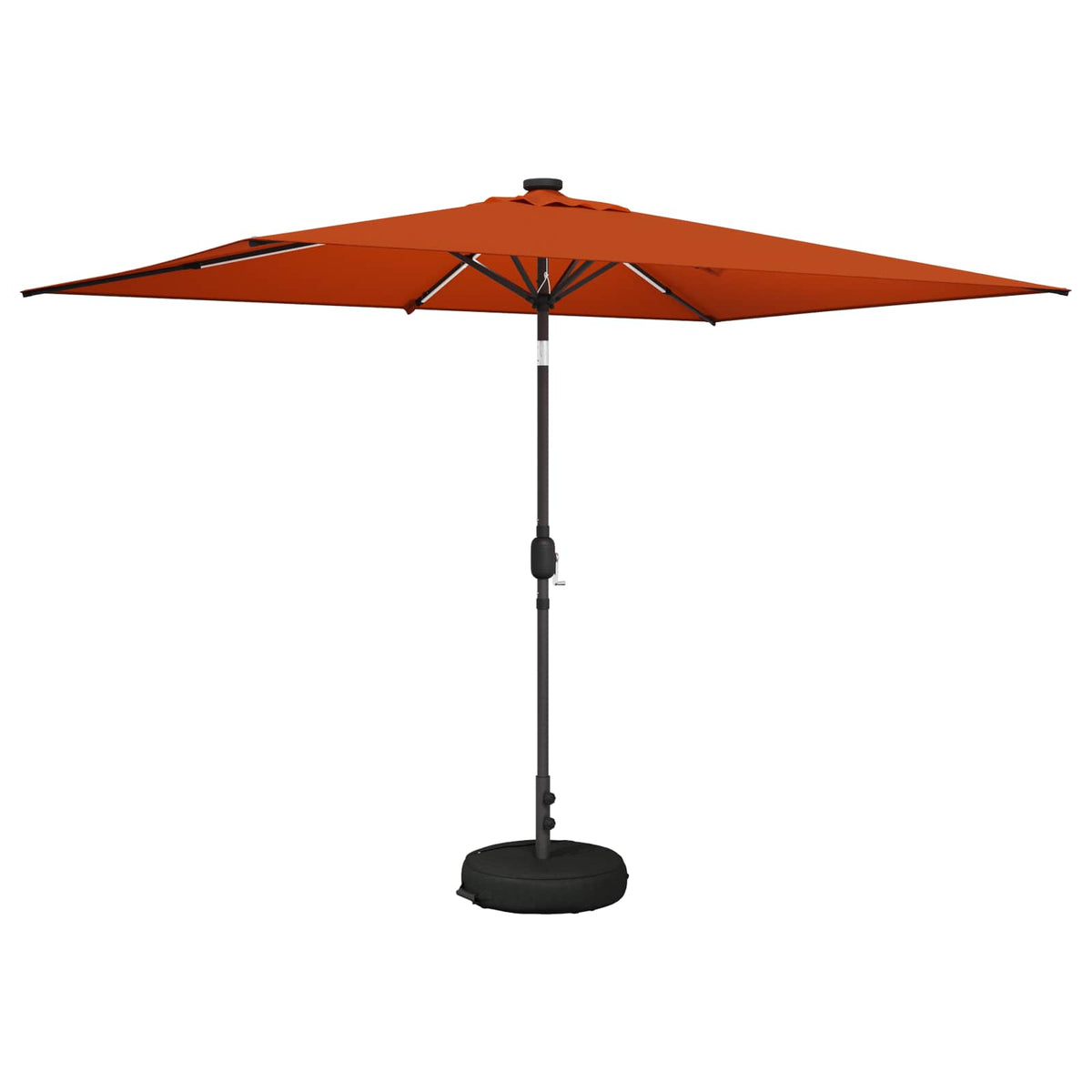 Garden Parasol with LED Lights and Base Polyester Drop 3 m Terracotta 2 m