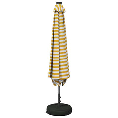 Garden Parasol with LED Lights and Base Polyester Drop 3 m Yellow and white 2 m