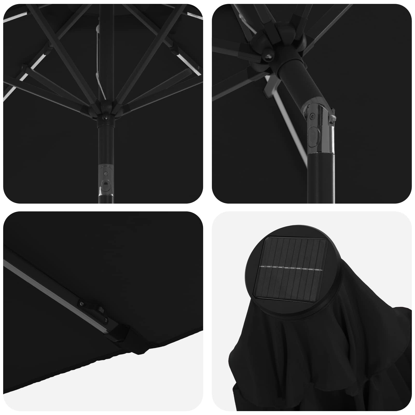vidaXL Garden Parasol with LED Lights and Base 270 x 270 cm Polyester 6