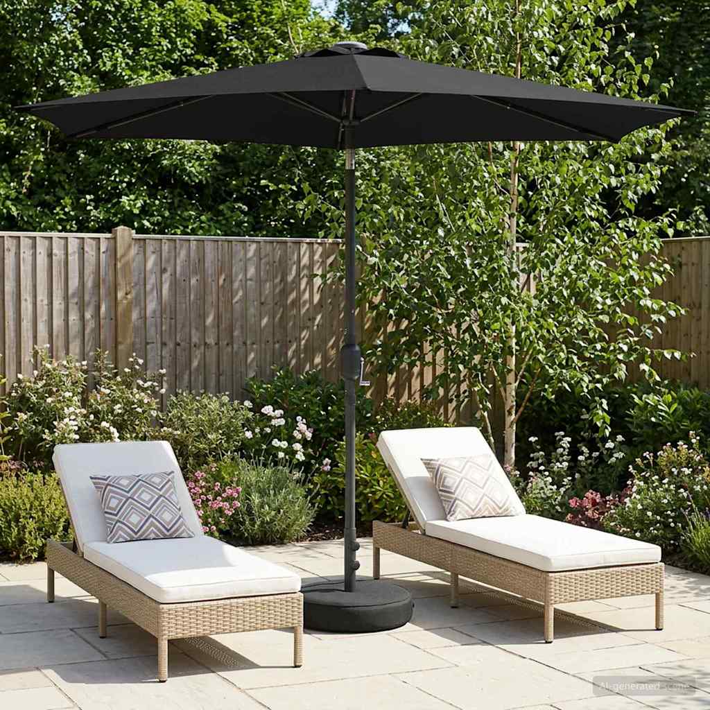vidaXL Garden Parasol with LED Lights and Base 270 x 270 cm Polyester 1