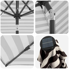 vidaXL Garden Parasol with LED Lights and Base 270 x 270 cm Polyester 6