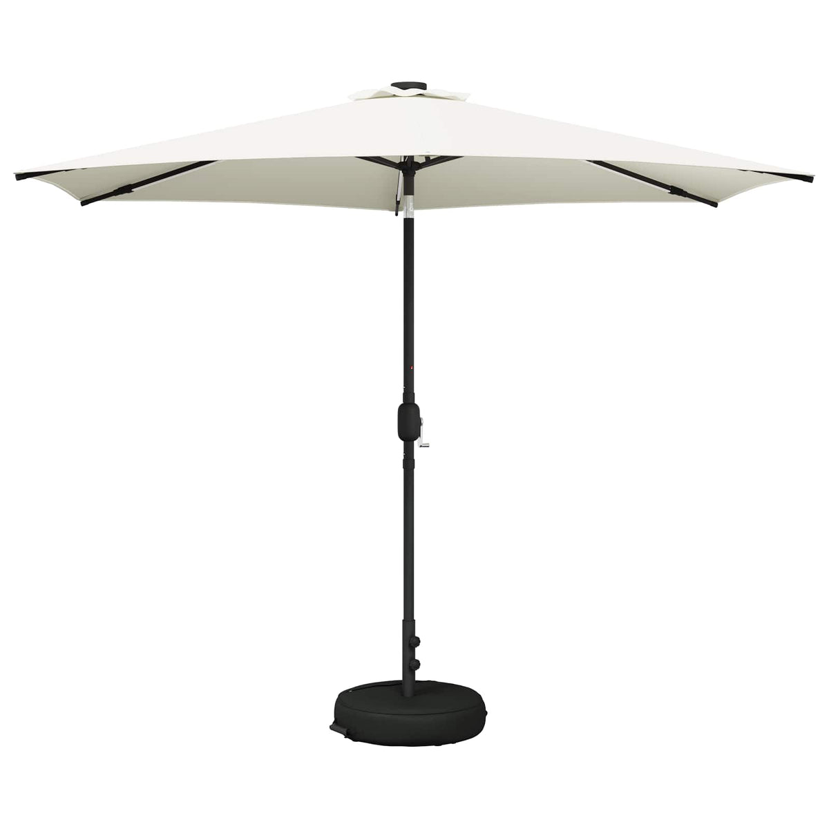Garden Parasol with LED Lights and Base Polyester Drop 3 m Cream 3 m