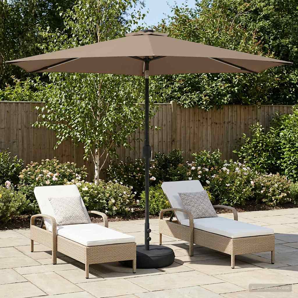 vidaXL Garden Parasol with LED Lights and Base 300 x 300 cm Polyester 1