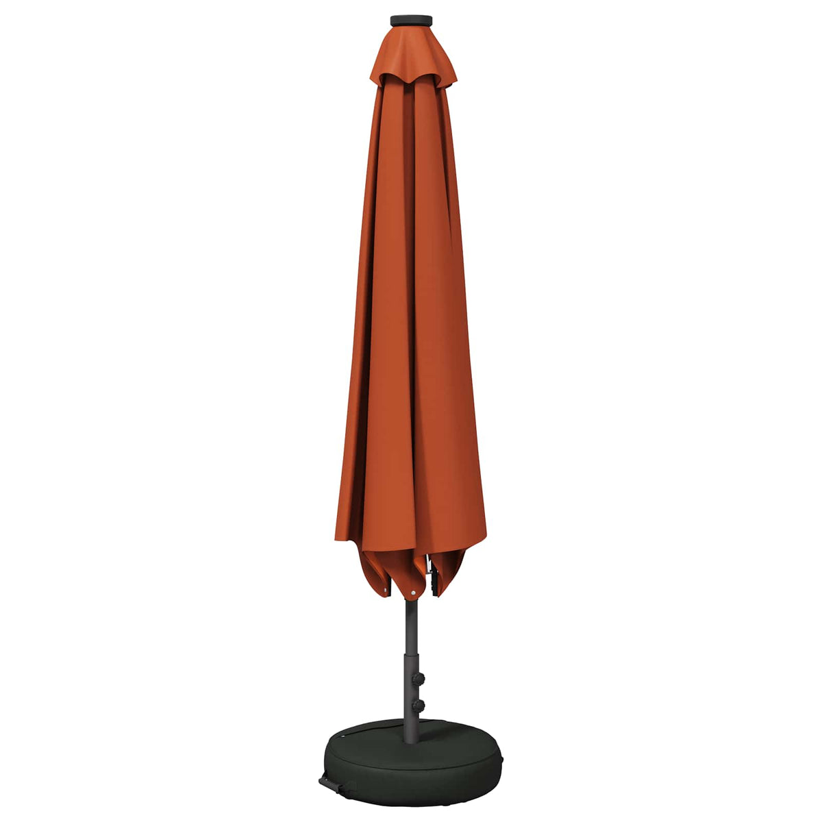 Garden Parasol with LED Lights and Base Polyester Drop 3 m Terracotta 3 m
