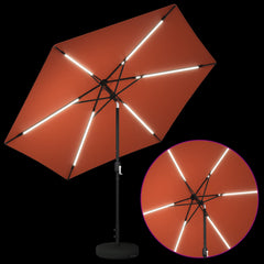 vidaXL Garden Parasol with LED Lights and Base 300 x 300 cm Polyester 4