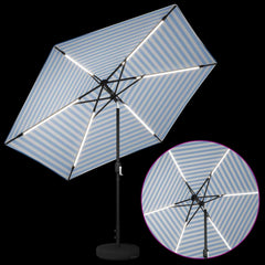 vidaXL Garden Parasol with LED Lights and Base 300 x 300 cm Polyester 4