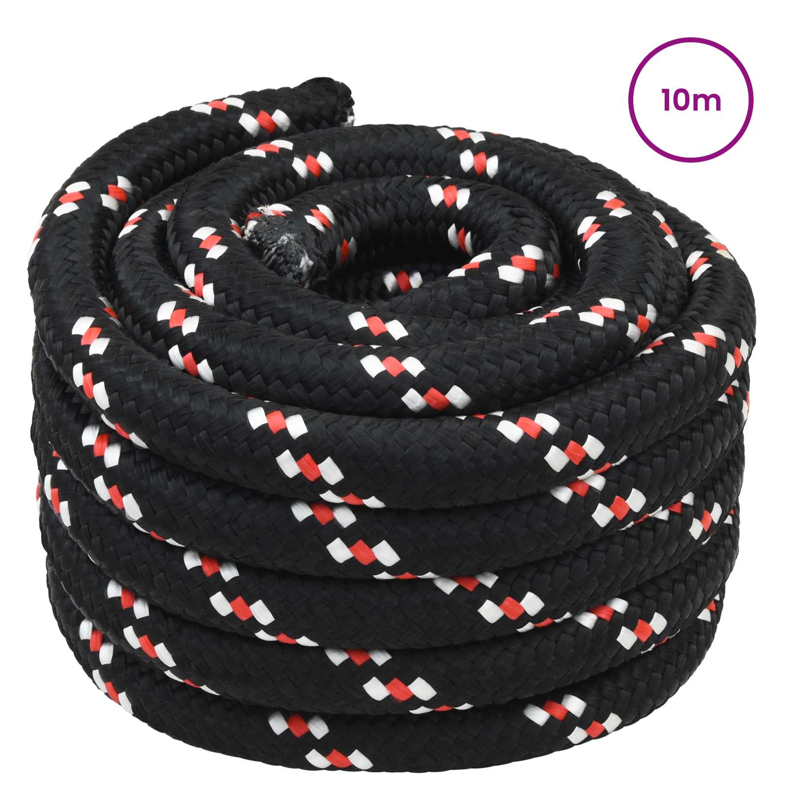 vidaXL Boat Rope 4 mm 10 m Black and Red 2