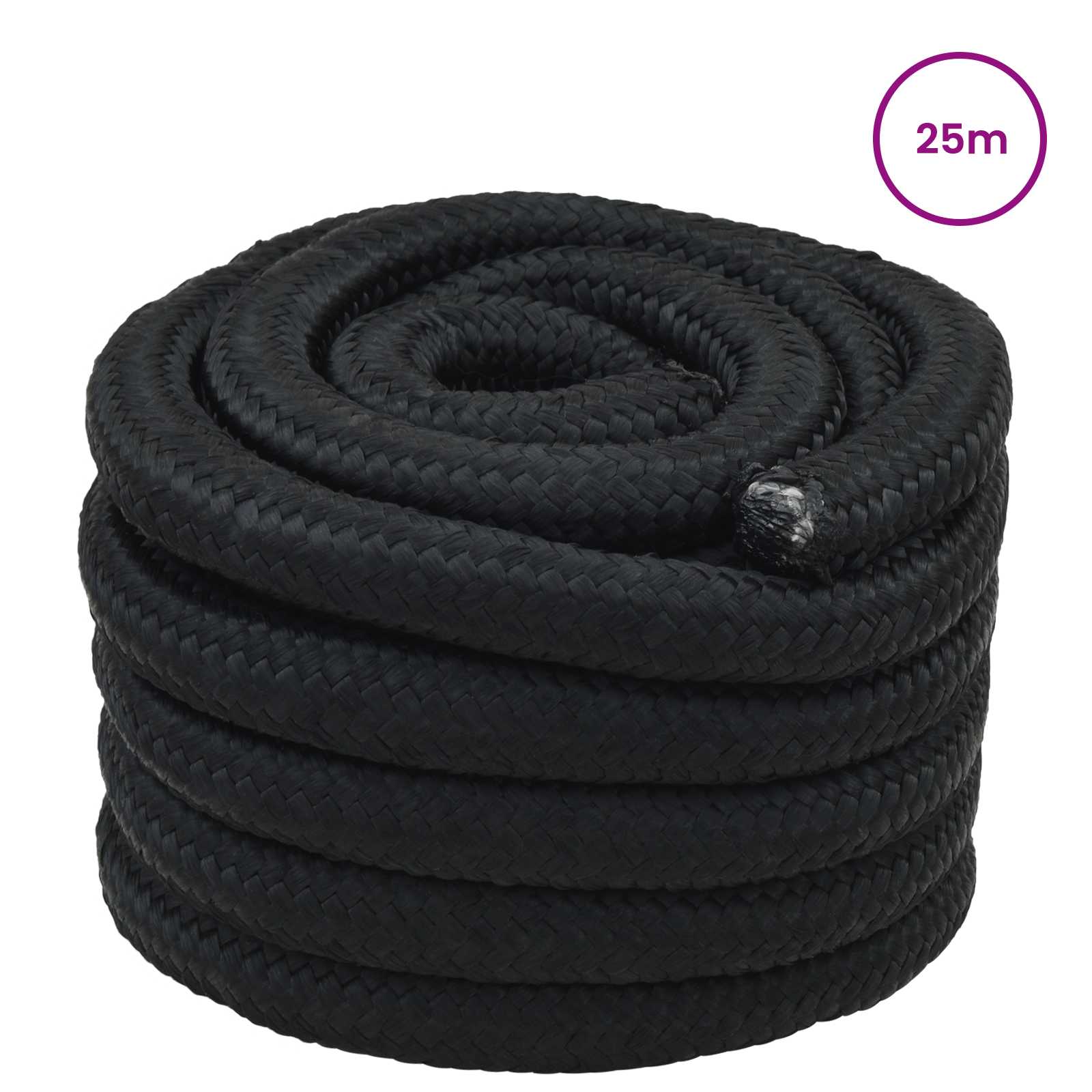vidaXL Boat Rope 3 mm 25 m Black PP 2
