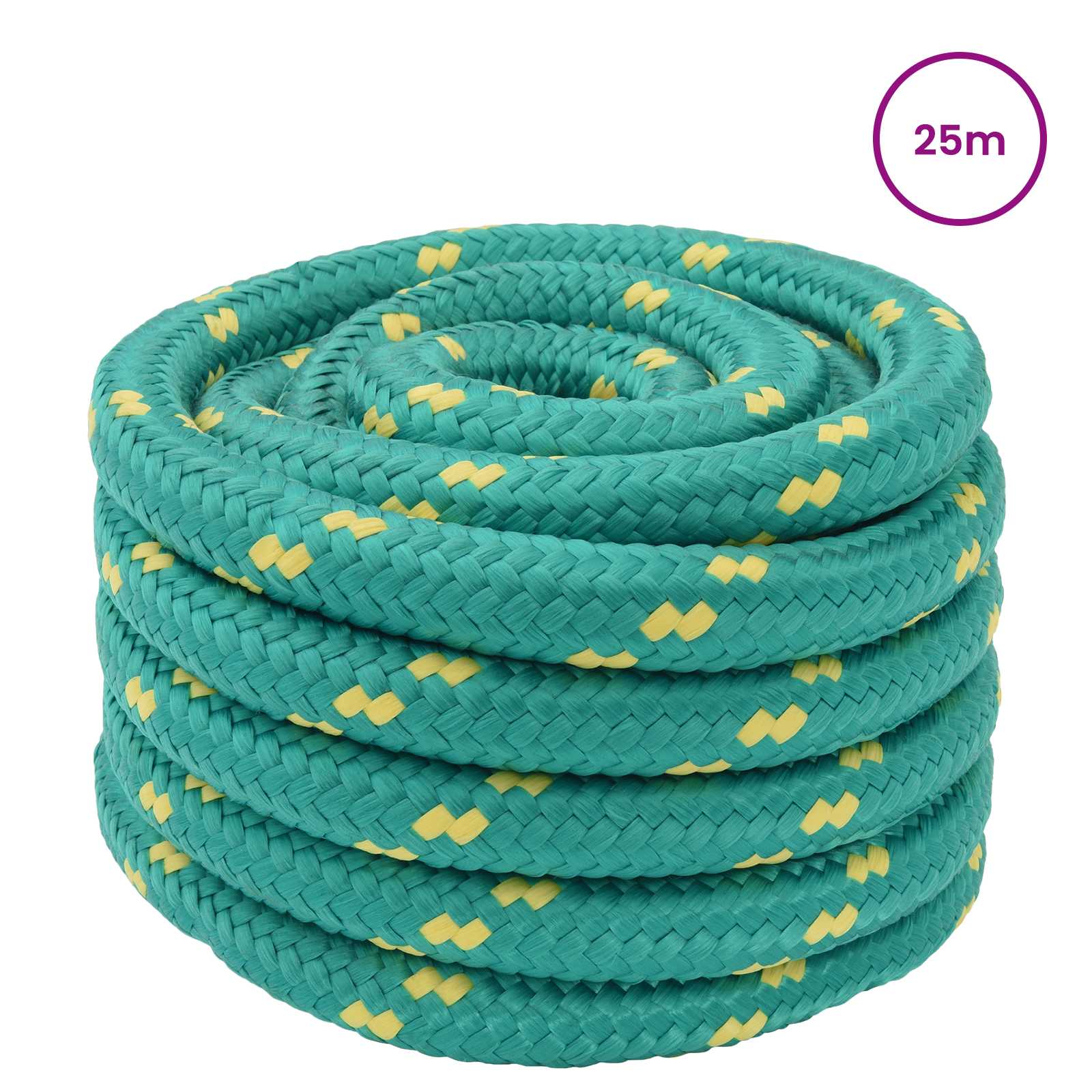 vidaXL Boat Rope 3 mm 25 m Green PP 2