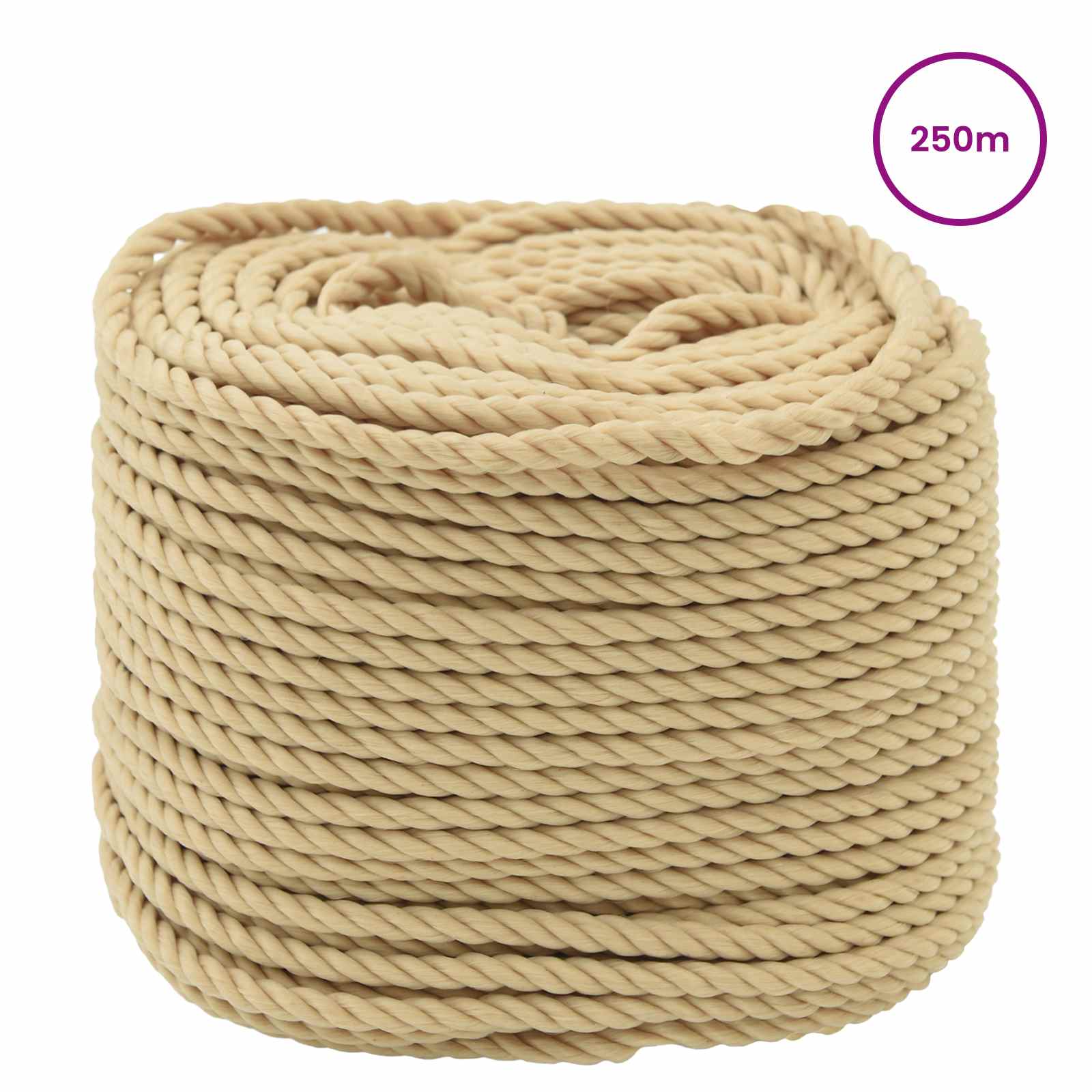 vidaXL Boat Rope 6 mm 250 m Natural 2