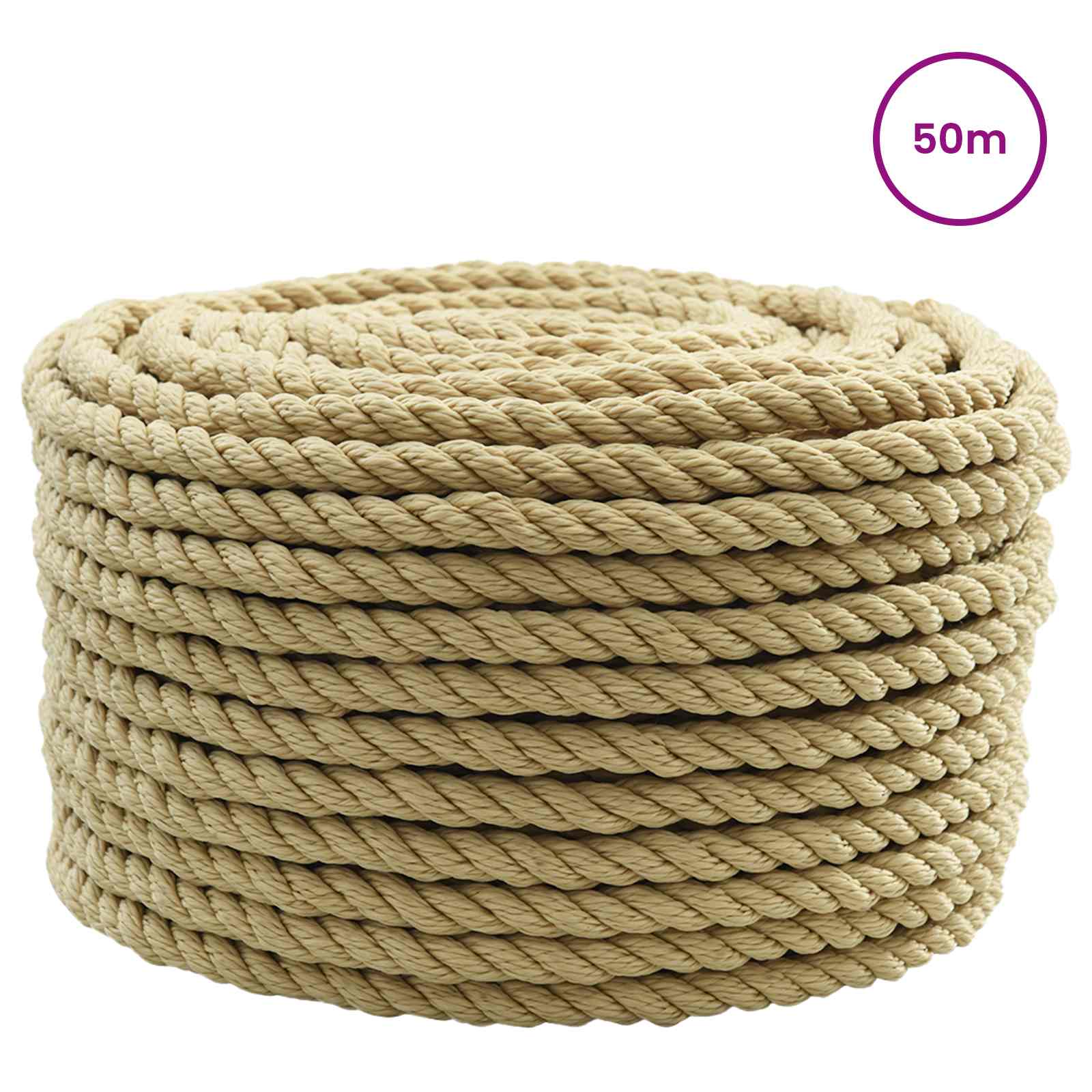 vidaXL Boat Rope 14 mm 50 m Natural 2