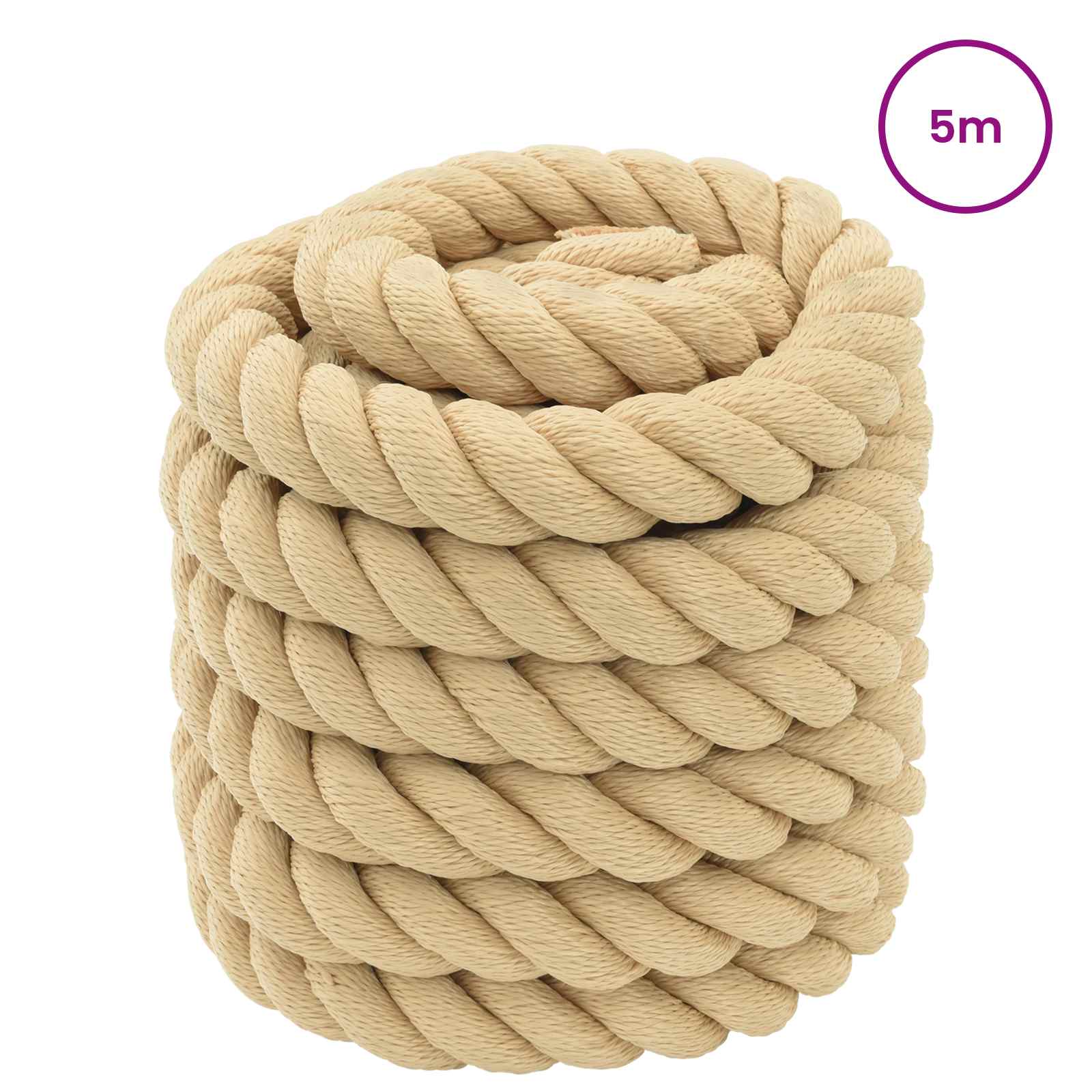 vidaXL Boat Rope 4 mm 5 m Natural 2