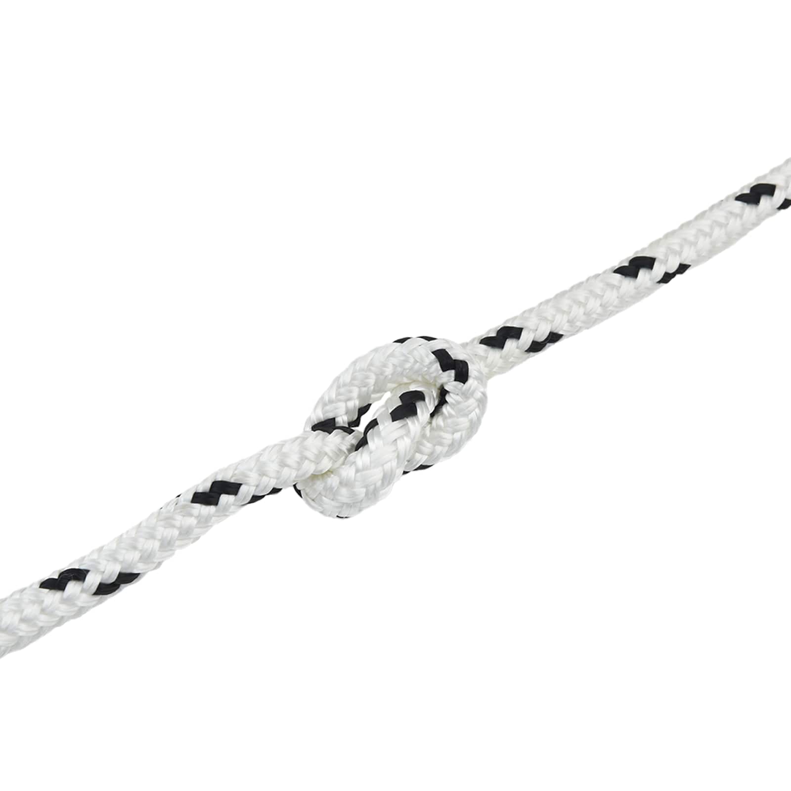 vidaXL Boat Rope 12 mm 9 m White and Black Polyester 4