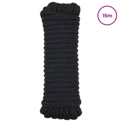 vidaXL Boat Rope 2 mm 15 m Black Polyester 2
