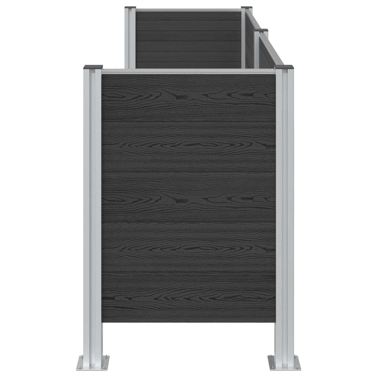 Garbage Bin Fence 85 x 85 x 115 cm Aluminium and WPC Grey 237 cm U shape