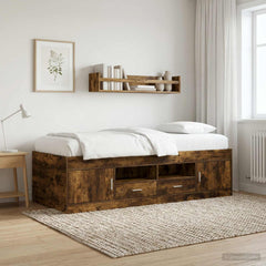 Daybed with Drawers without Mattress Length 200 cm Smoked oak 80 cm