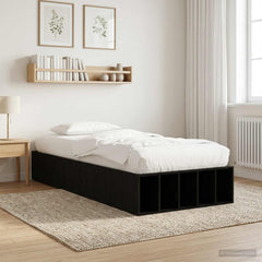 Bed Frame with Storage 80 x 200 cm Engineered Wood Black oak