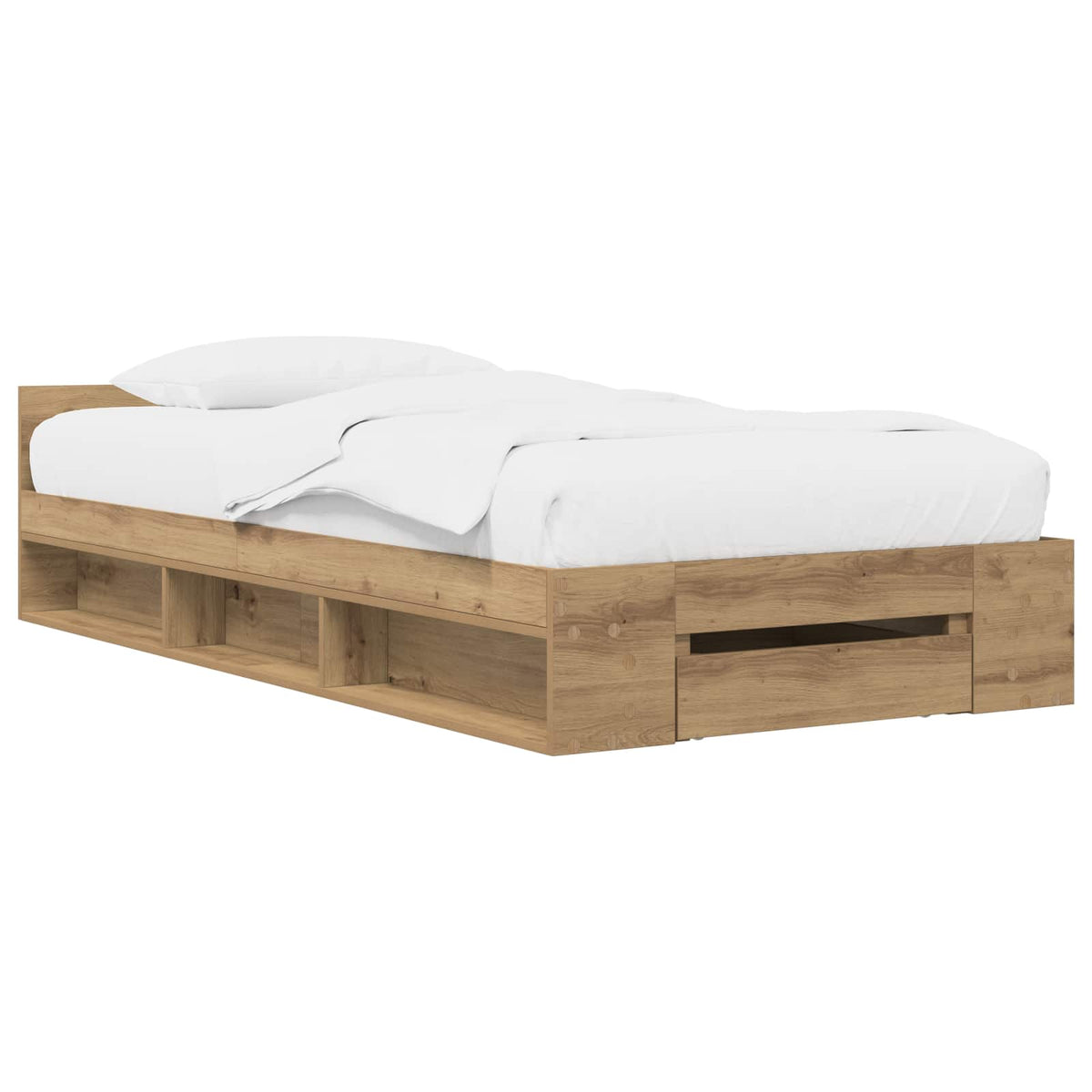vidaXL Bed Frame with Storage Artisian Oak 80 x 200 cm Engineered Wood 2