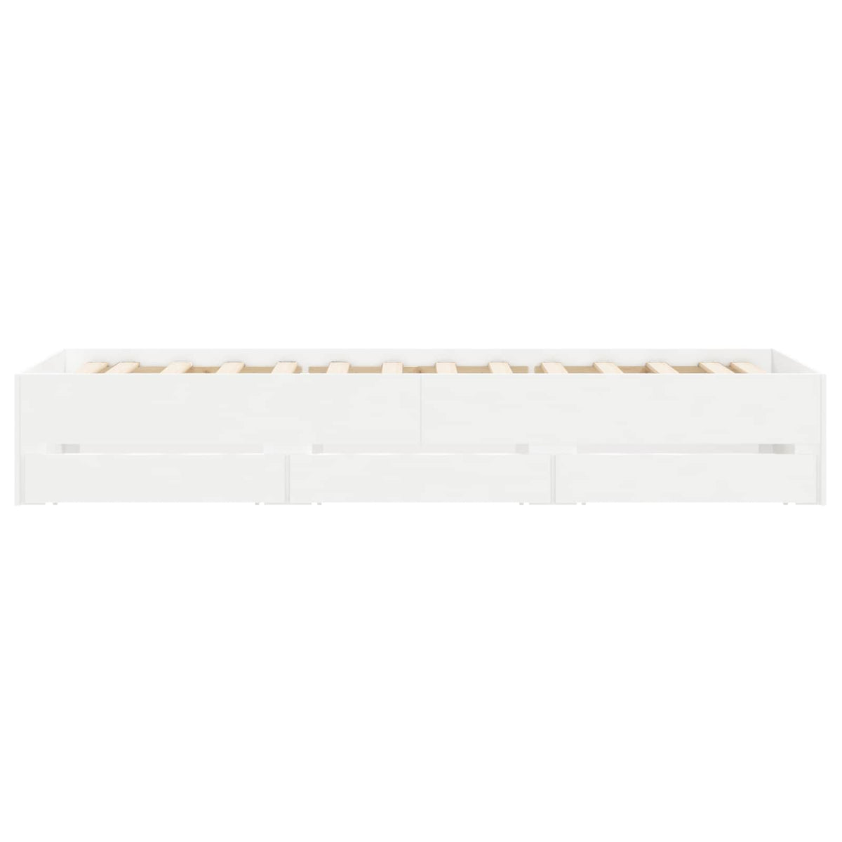 Bed Frame with Storage with Drawer Engineered wood Length 200 cm Width 80 cm White
