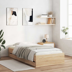 Bed Frame with Storage with Drawer Engineered wood Length 200 cm Width 80 cm Sonoma oak