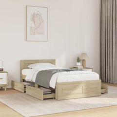 Bed Frame with Headboard without Mattress Sonoma Oak 80 x 200 cm