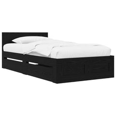 vidaXL Bed Frame with Drawer 2 pcs Black Oak Engineered Wood 2