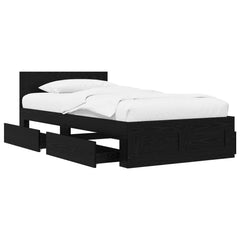 vidaXL Bed Frame with Drawer 2 pcs Black Oak Engineered Wood 3
