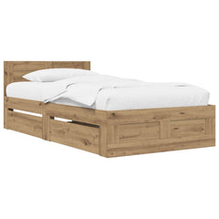 vidaXL Bed Frame with Drawer 2 pcs Artisian Oak Engineered Wood 2