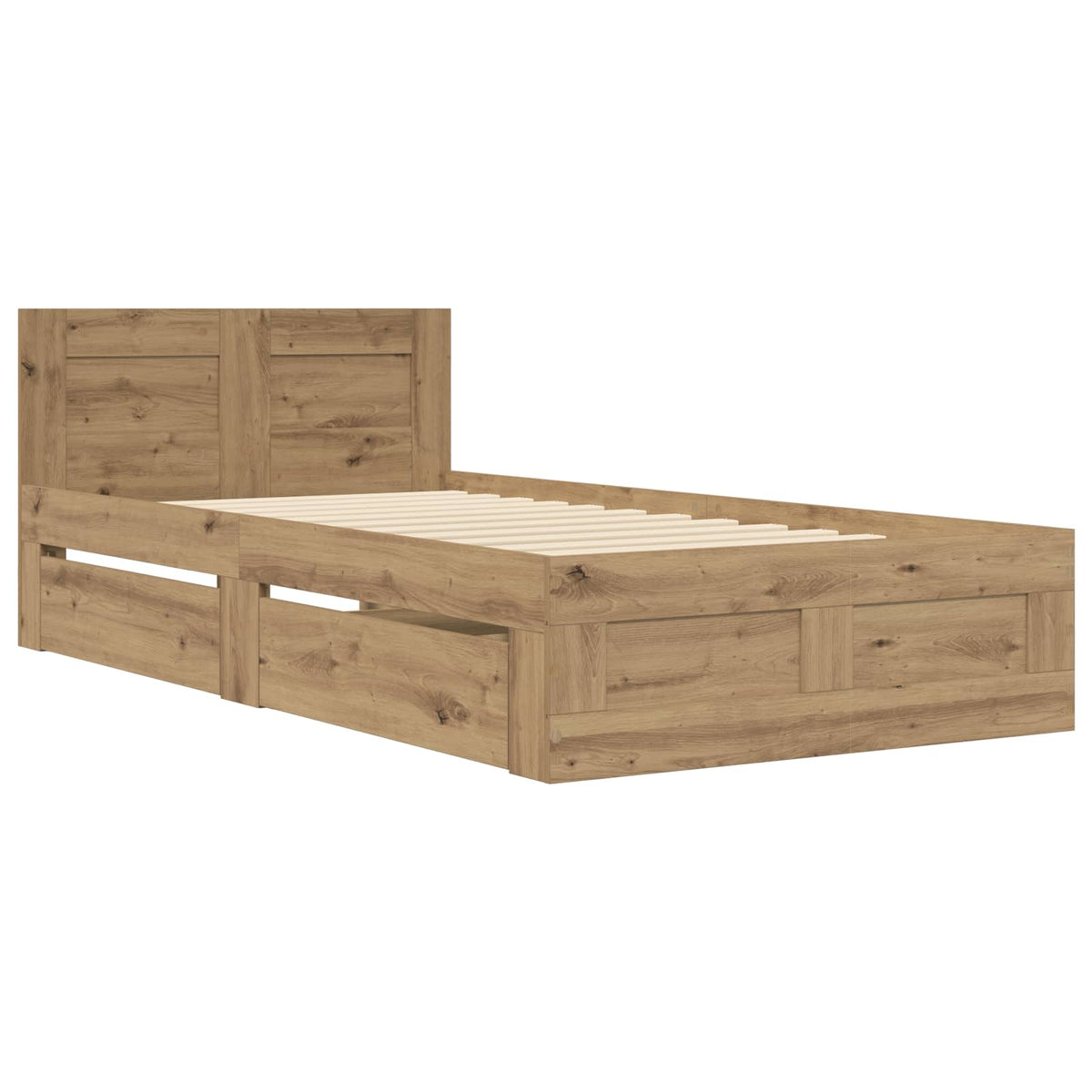 vidaXL Bed Frame with Drawer 2 pcs Artisian Oak Engineered Wood 4