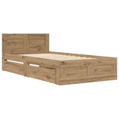 vidaXL Bed Frame with Drawer 2 pcs Artisian Oak Engineered Wood 4