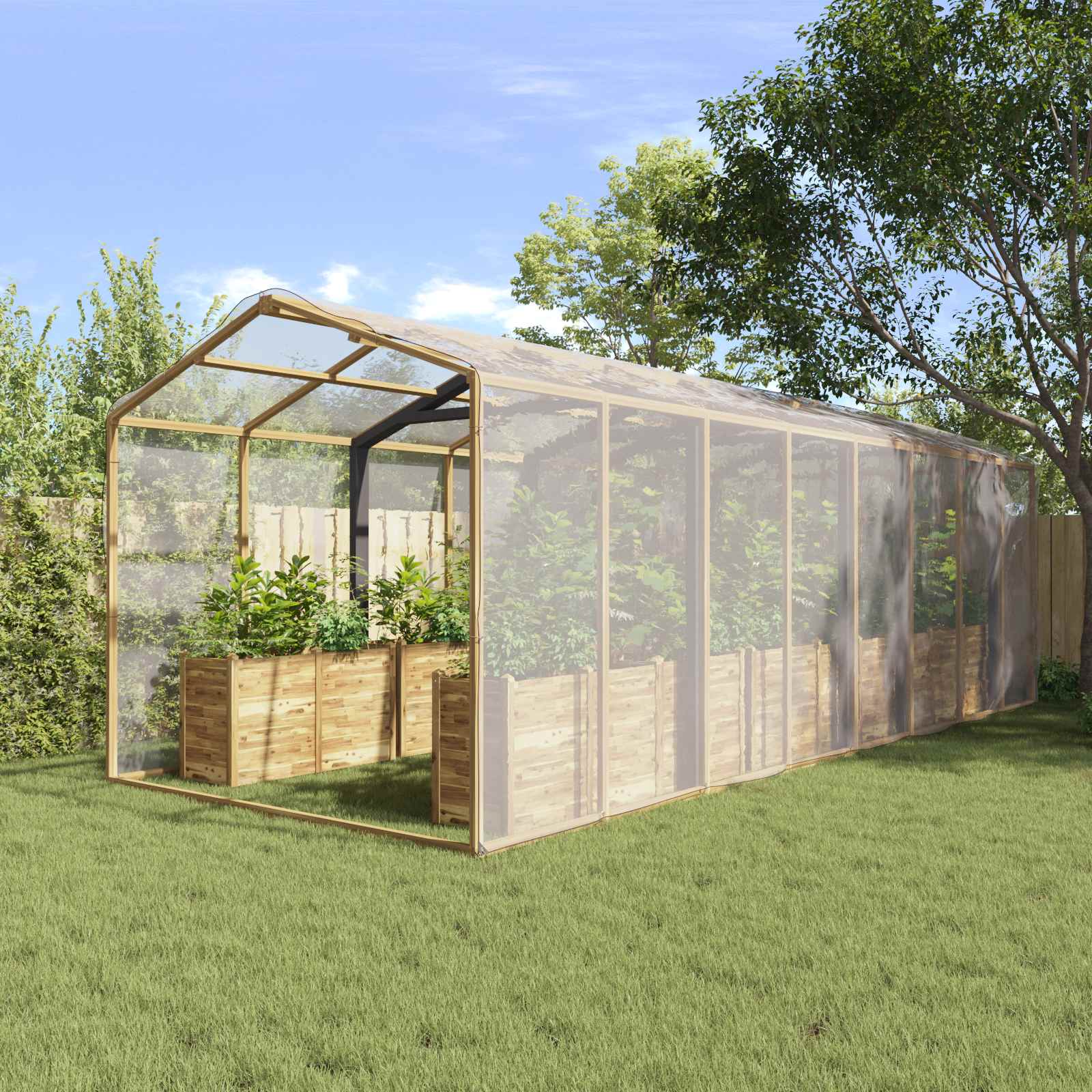 vidaXL Plant Cover Transparent 6 x 6 m PE 1