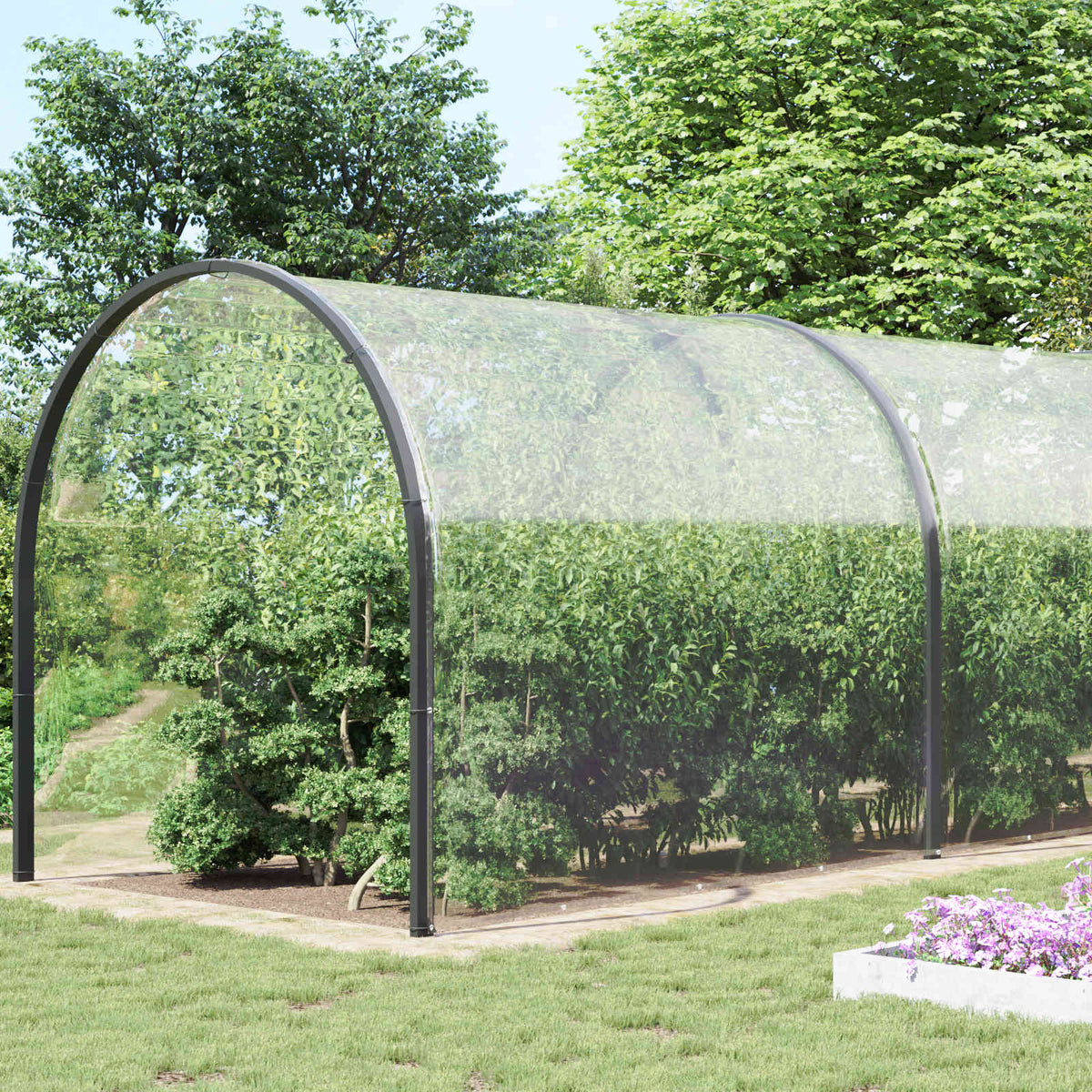 vidaXL Plant Cover 8 x 8 m PVC Transparent 1