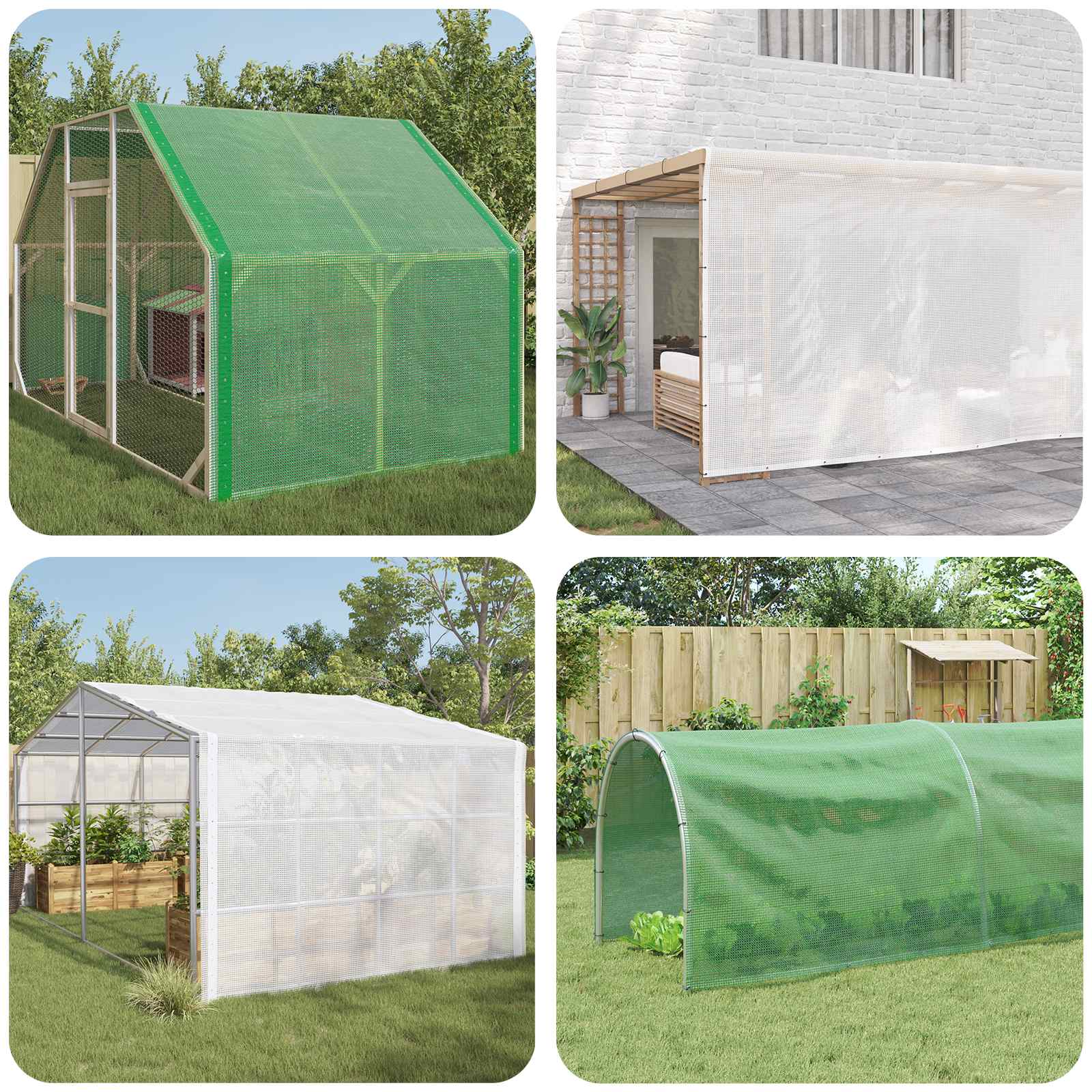 vidaXL Tarpaulin with Eyelets Green 8 x 8 m 140 gsm PE 1
