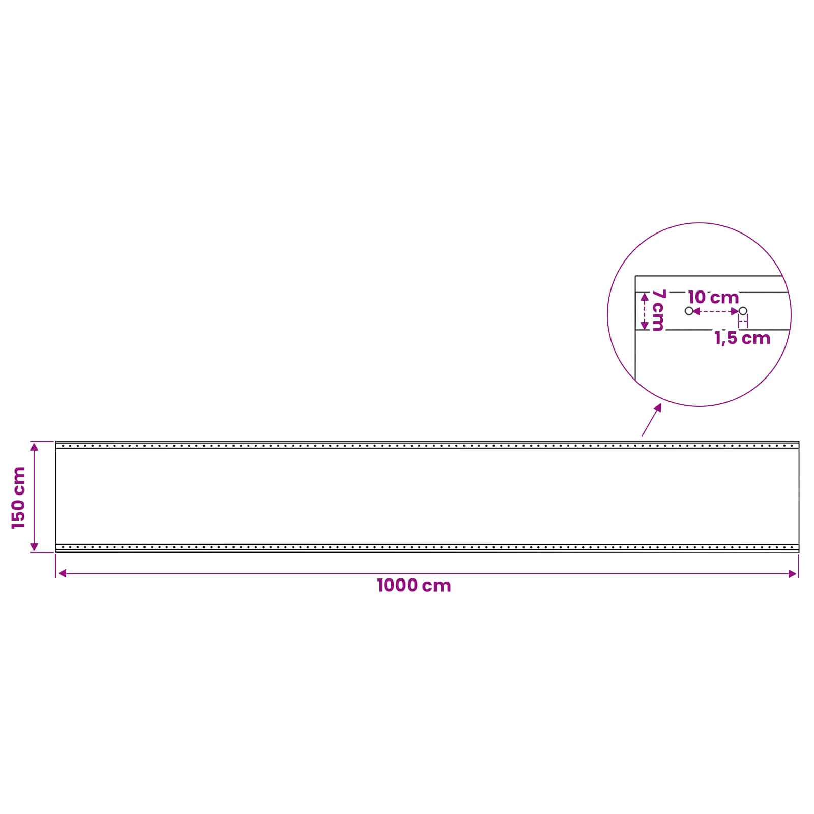 vidaXL Tarpaulin with Eyelets Green 1.5 x 10 m 260 gsm PE 6