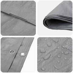 vidaXL Tarpaulin with Eyelets Light Grey 6 x 10 m 90 gsm PE 4